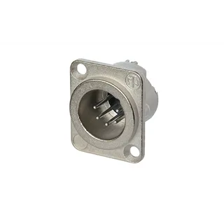 NEUTRIK XLR 5p. Chassis Male Silver contacts Nickel housing