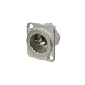 NEUTRIK XLR 5p. Chassis Male Silver contacts Nickel housing