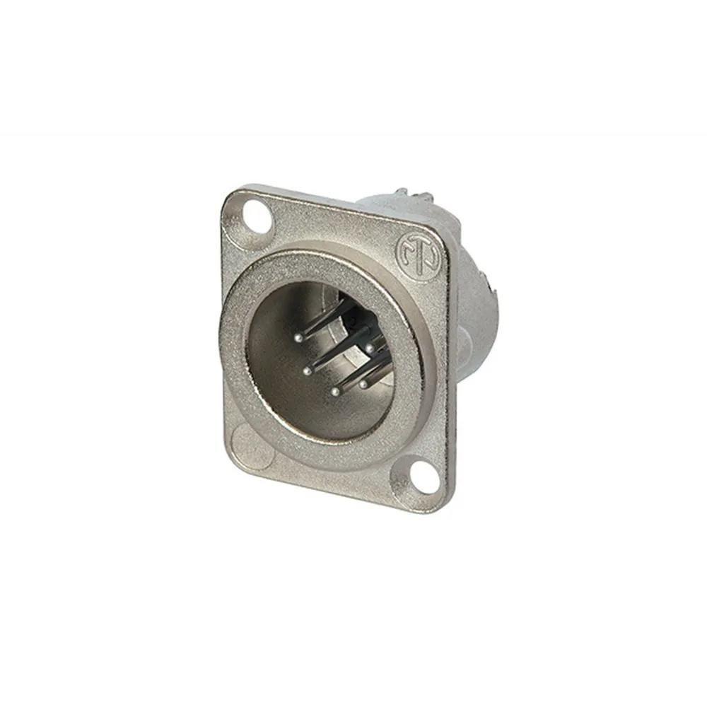 NEUTRIK XLR 5p. Chassis Male Silver contacts Nickel housing
