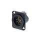 NEUTRIK XLR 5p. Chassis Male Silver contacts Black metal housing
