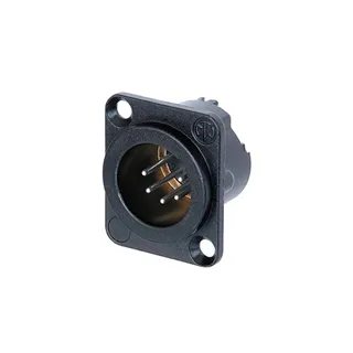 NEUTRIK XLR 5p. Chassis Male Silver contacts Black metal housing