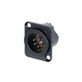 NEUTRIK XLR 5p. Chassis Male Silver contacts Black metal housing