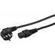 MONACOR Netzkabel, abgewinkelter Schukostecker