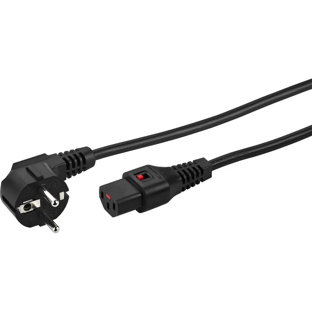 MONACOR Netzkabel, abgewinkelter Schukostecker