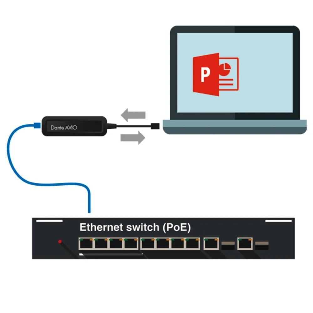 Audinate Dante Avio USB Adapter, Input/Output