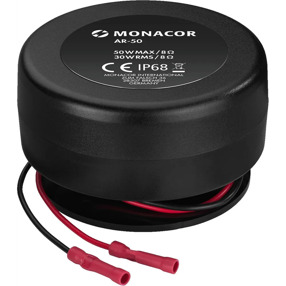MONACOR Audio-Exciter/Resonator, 8 Ohm, IP68, 50Watt