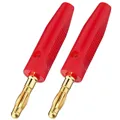 MONACOR LS-Bananenstecker Paar Kunststoff rot  d:4mm