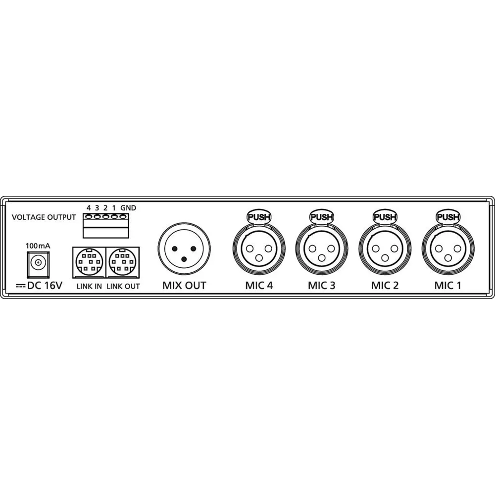 JTS 4-Kanal Mikrofon-Line-Mixer Auto On/Off