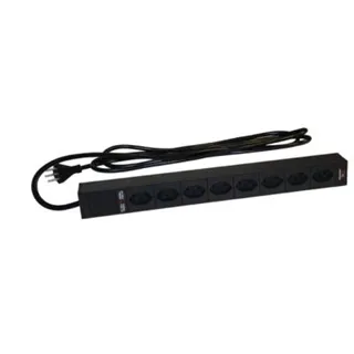 NEUTRIK, Contrik Rack-Stromschiene mit 8x T13 Buchsen,10A,3m Kabel