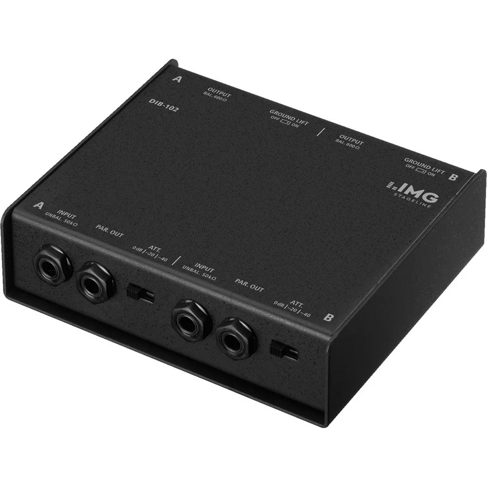 IMG STAGELINE DI-Box In:2x6.3mm Out:2x6.3mm,2xXLR