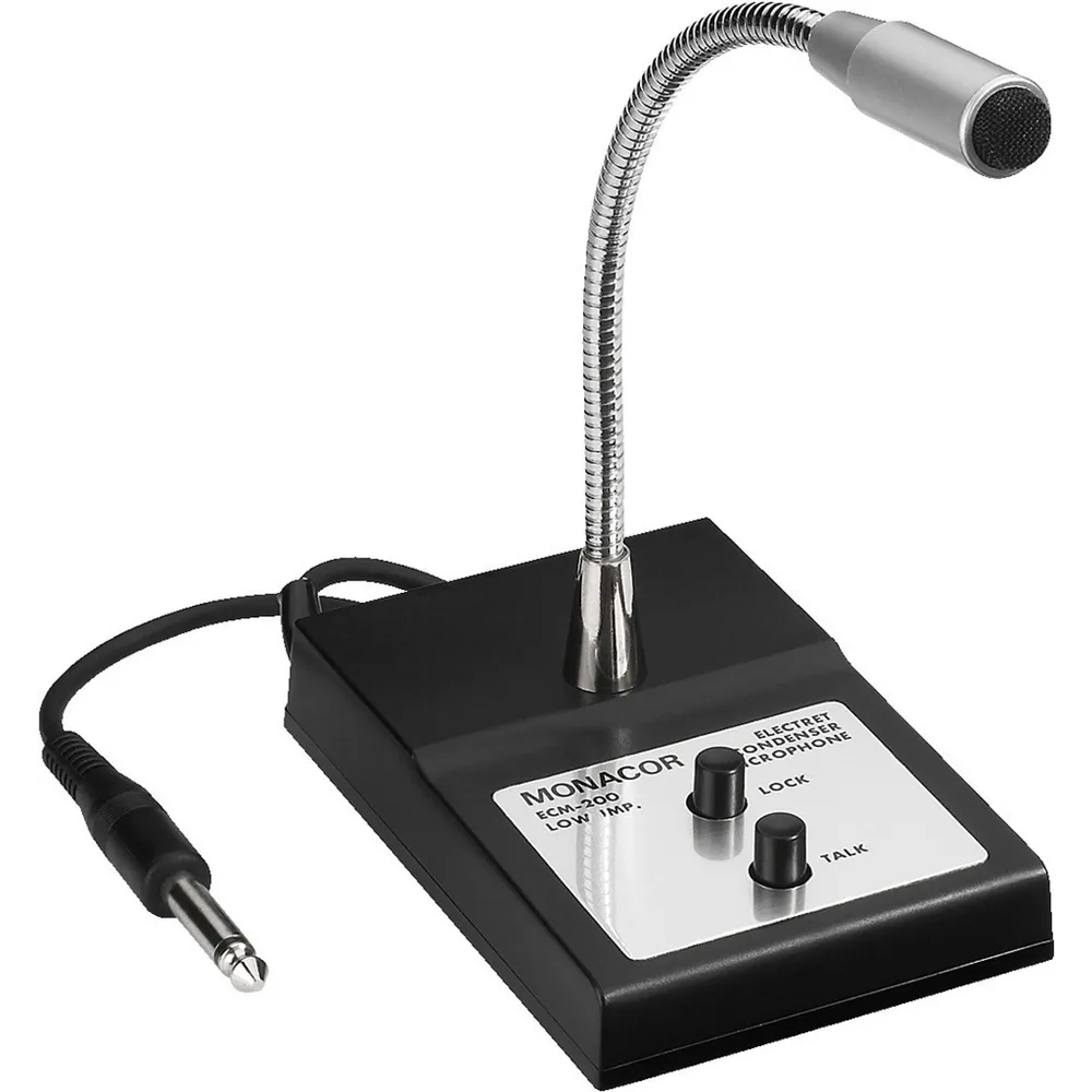 MONACOR ELA-Tischmikrofon mit Talk- und Lock-Taster