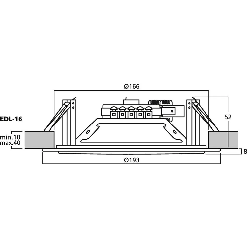 MONACOR ELA-Deckenlautsprecher, 100V, max.10W, d:195mm