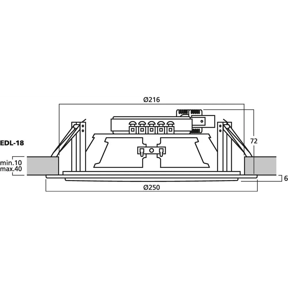 MONACOR ELA-Deckenlautsprecher, 100V, max.10W, d:252mm