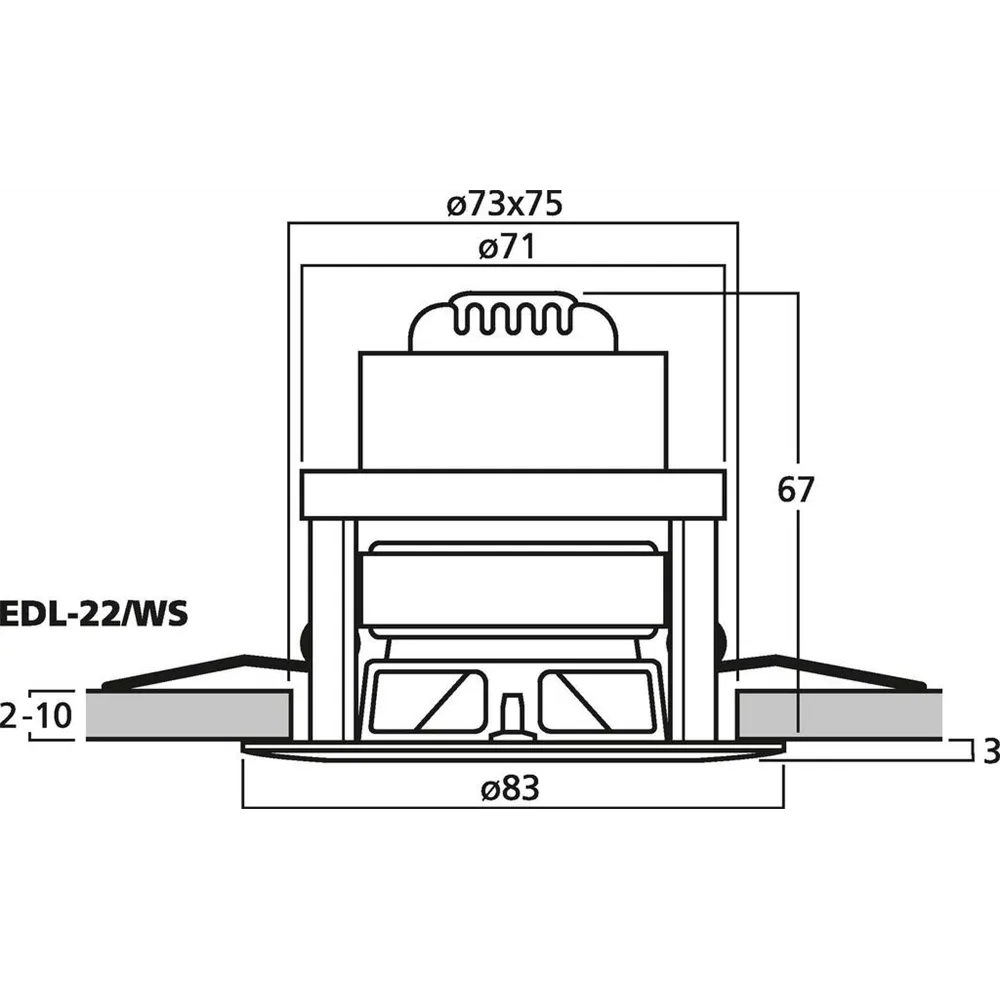 MONACOR ELA-Deckenlautsprecher 100V max.6W d:83mm