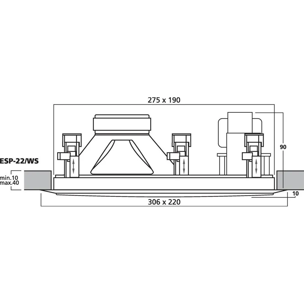 MONACOR ELA-Decken/Wand-LS 100V max.20W, 50-20000Hz
