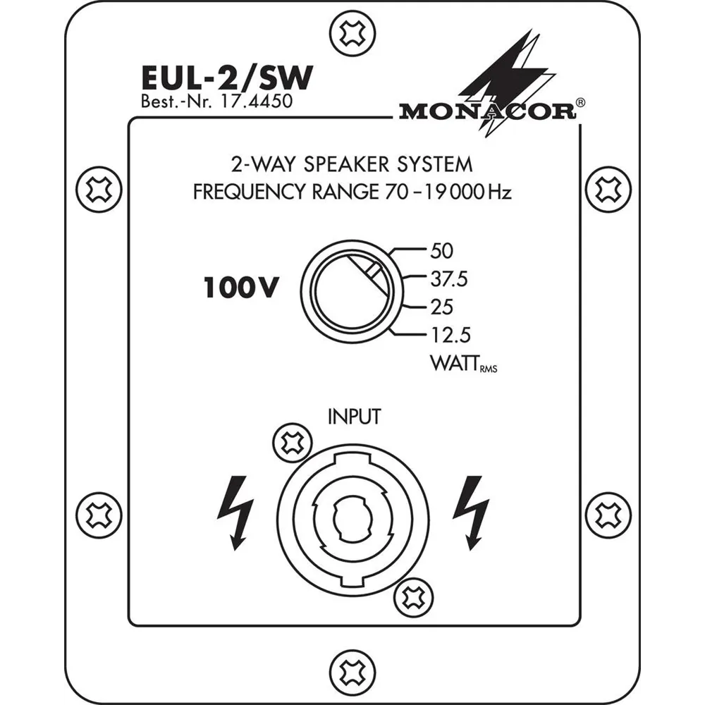 MONACOR ELA-Lautsprecher,100V,50W,schwarz