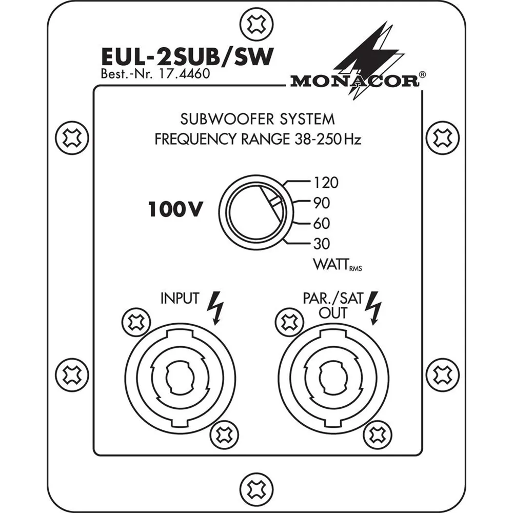MONACOR ELA-Subwoofer,100V,120W,schwarz