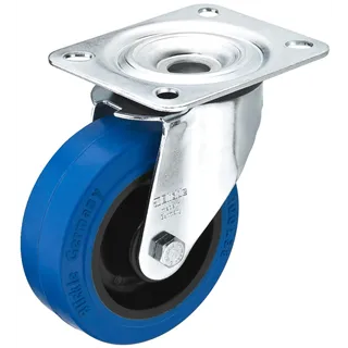 BLICKLE Lenkrolle, elastik Vollgummi, Blue Wheels