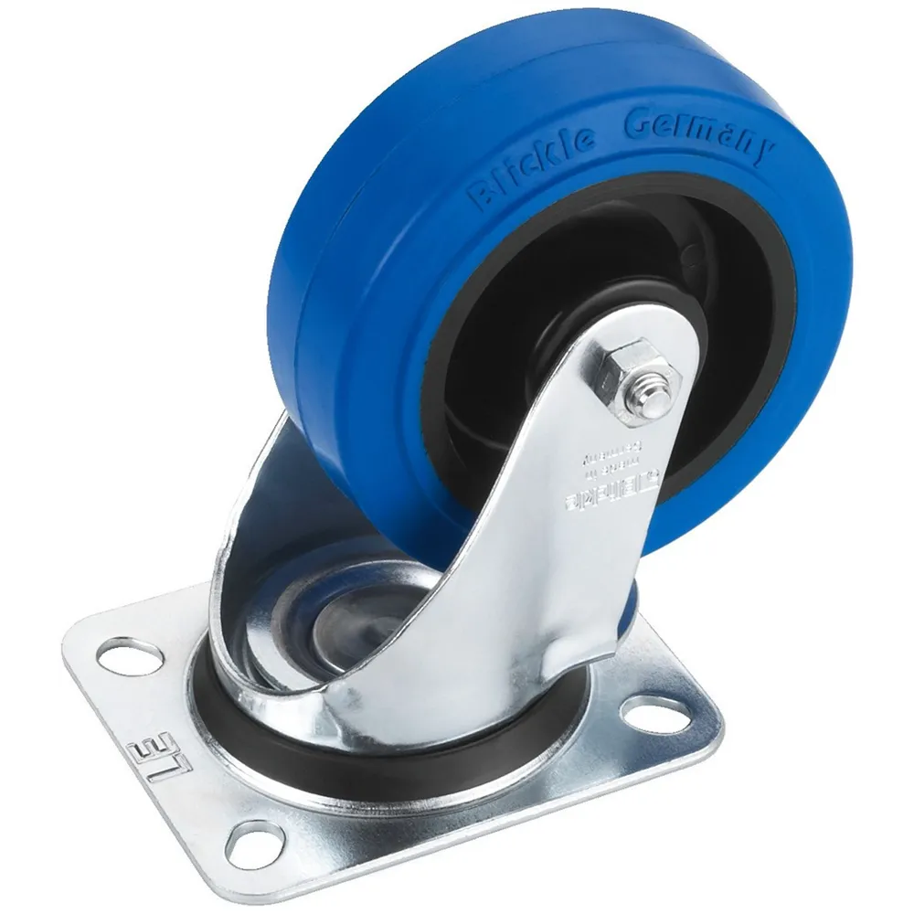 BLICKLE Lenkrolle, elastik Vollgummi, Blue Wheels