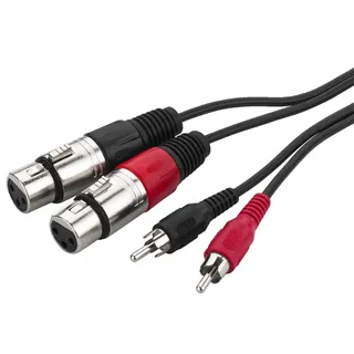 MONACOR Audiokabel, 1m, 2xXLR f auf 2xCinch m