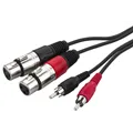 MONACOR Audiokabel, 1m, 2xXLR f auf 2xCinch m