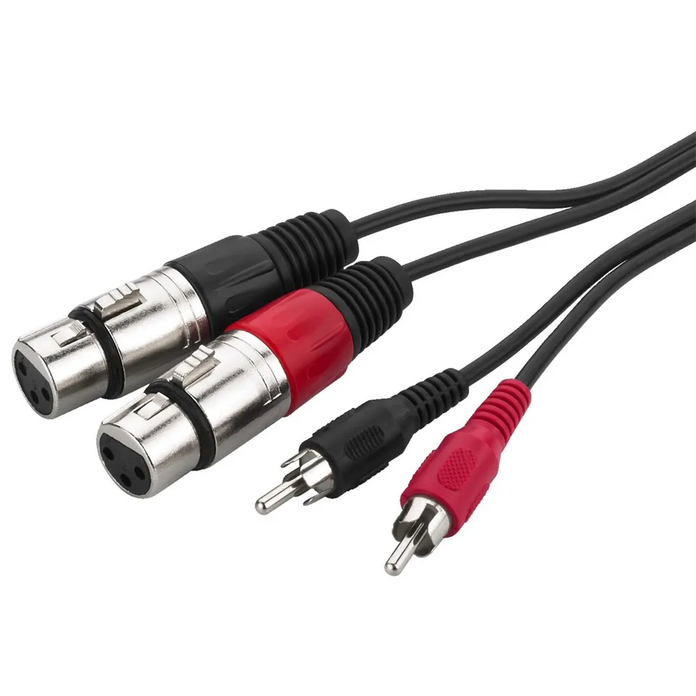 MONACOR Audiokabel, 1m, 2xXLR f auf 2xCinch m