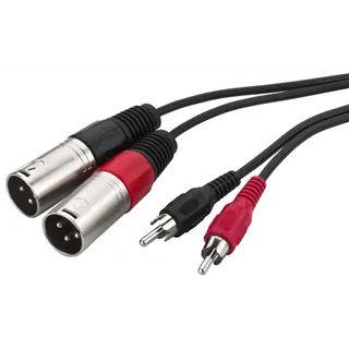 MONACOR Audiokabel, 1m, 2xXLR m auf 2xCinch m