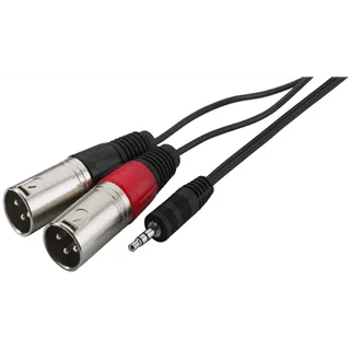 MONACOR Audiokabel, 1m, 2xXLR m auf 1x3.5mm