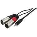 MONACOR Audiokabel, 1m, 2xXLR m auf 1x3.5mm