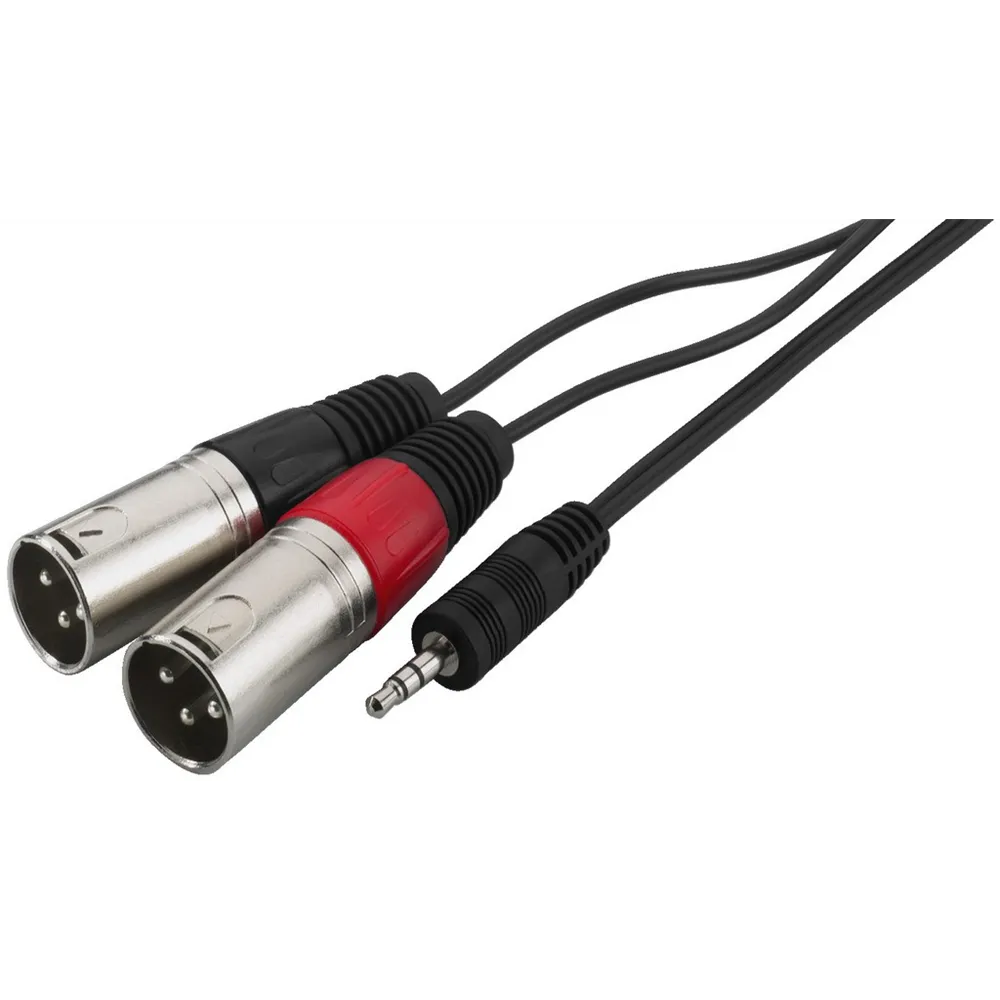MONACOR Audiokabel, 1m, 2xXLR m auf 1x3.5mm