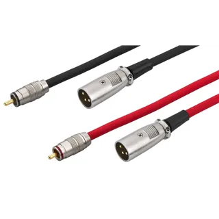 MONACOR Verbindungskabel, 1,5m, RCA auf XLR Male