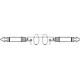 MONACOR Klinkenkabel 1m, mono, 2x 6.3mm Stecker
