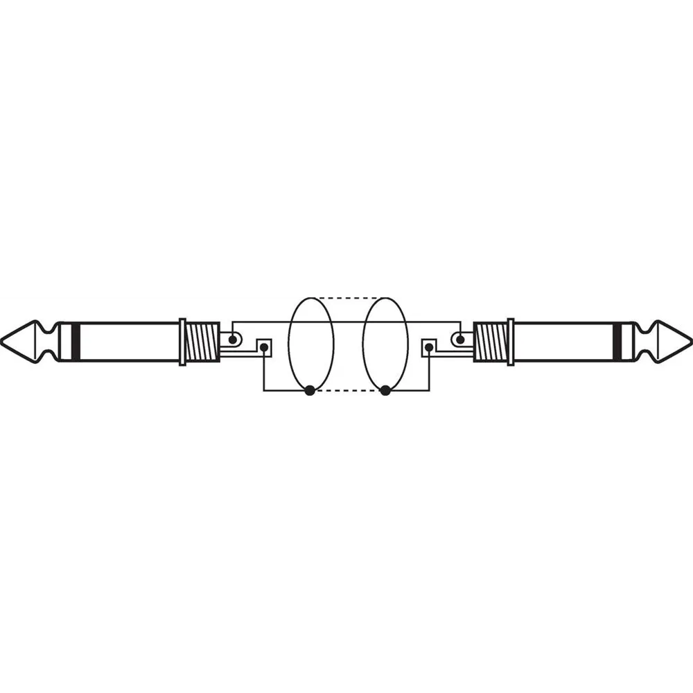 MONACOR Klinkenkabel 1m, mono, 2x 6.3mm Stecker