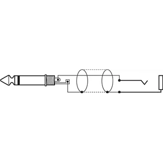 MONACOR Klinken-Verlaengerungskabel, 6.3mm, 6m
