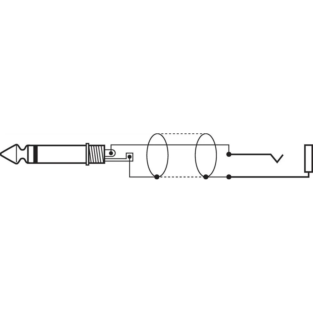 MONACOR Klinken-Verlaengerungskabel, 6.3mm, 6m