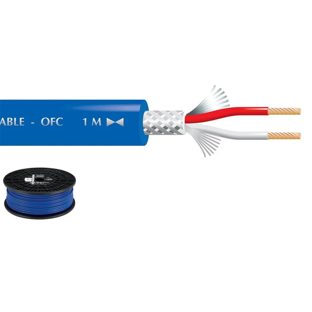 MONACOR Mikrofonkabel 100m d: 6.5mm, 2x0.22mm2, 110 pF/m