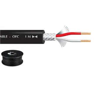 MONACOR Mikrofonkabel 100m d: 6.5mm, 2x0.22mm2, 110 pF/m