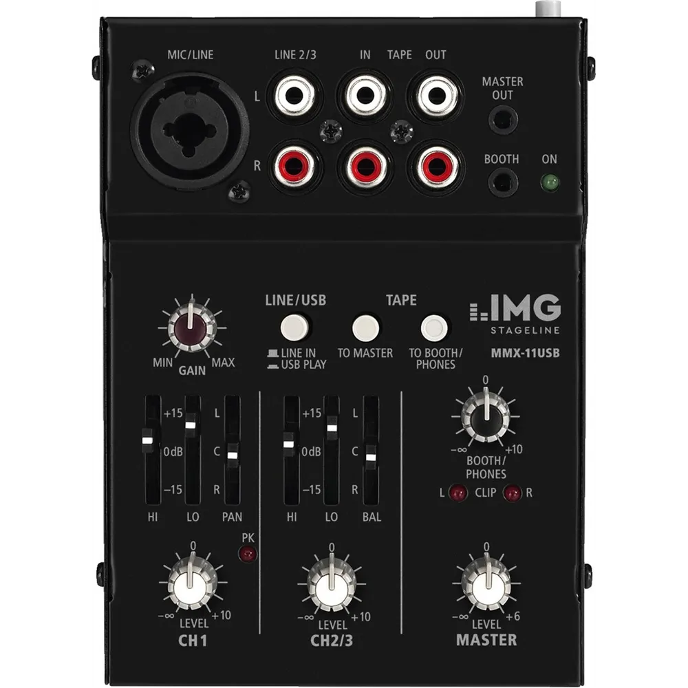 IMG STAGELINE 2-Kanal-Audio-Miniatur-Mischpult, USB