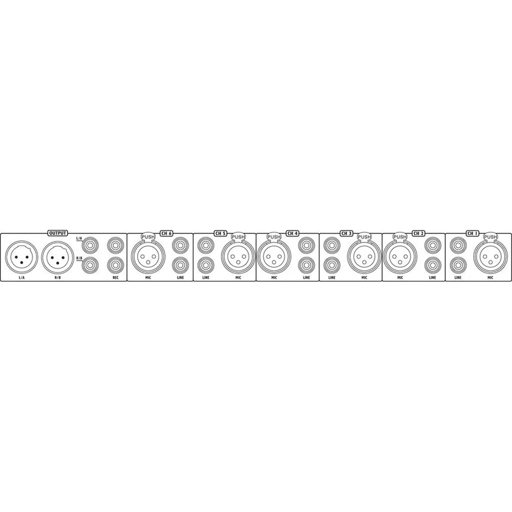 IMG STAGELINE 6-Kanal Mikrofon-Line-Mischer