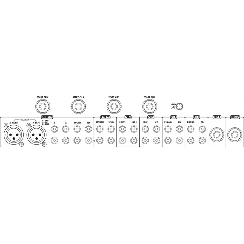 IMG STAGELINE 6 Kanal Mischpult 2xDJ-Mic 4xStereo