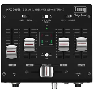 IMG STAGELINE 3 Kanal Stereo-Mischpult Mik Line Phono USB
