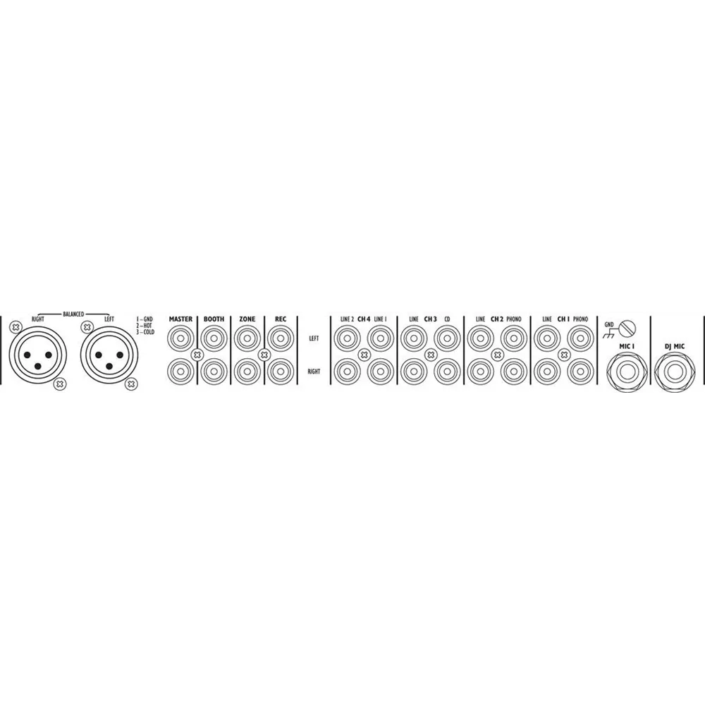 IMG STAGELINE 6-Kanal-Stereo-DJ-Mischpult 2xMik 4xAudio