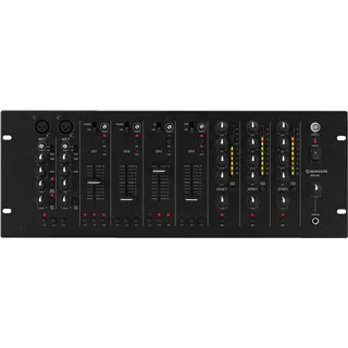MONACOR 6-Kanal Stereo Mischpult 3 Zonen 2xMik 4xAudio