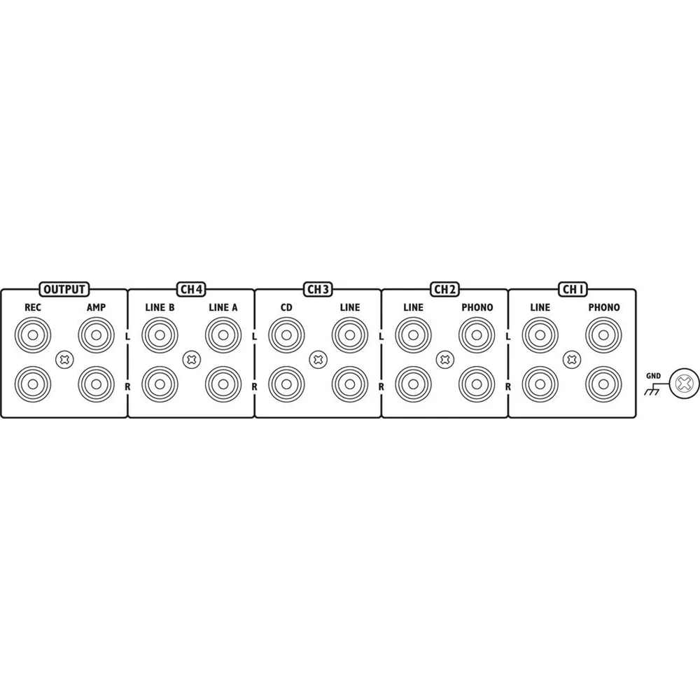 IMG STAGELINE 6-Kanal-Stereo-Audio-Mischer 1xMik 5xAudio 1xPhono