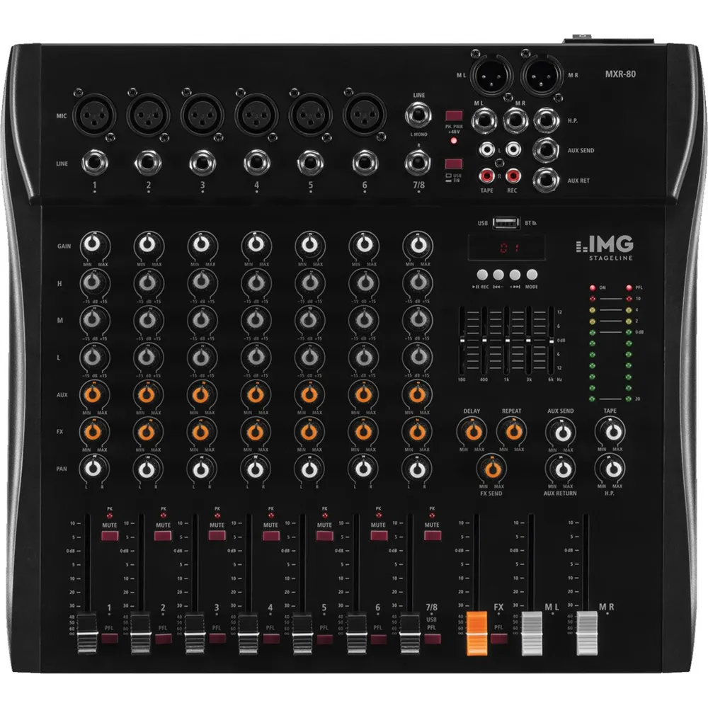 IMG STAGELINE 8-Kanal Audio Mischpult
