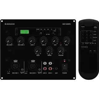 MONACOR 6-Kanal Wandeinbau-Mischpult USB, SD, 2xMik 3xIn