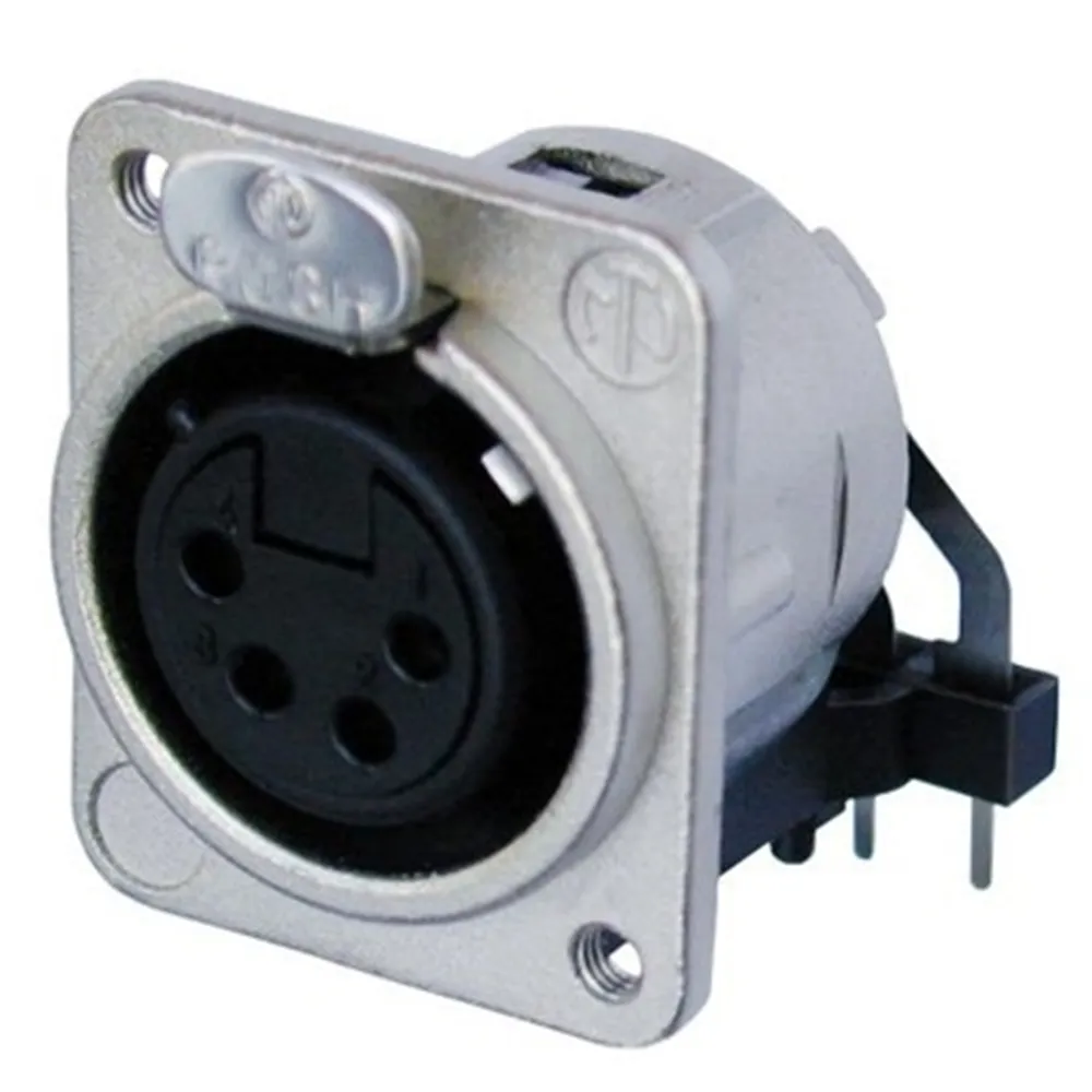 Neutrik Chassisbuchse 4pol. m.3M-Gewinde Inline-Printvers.