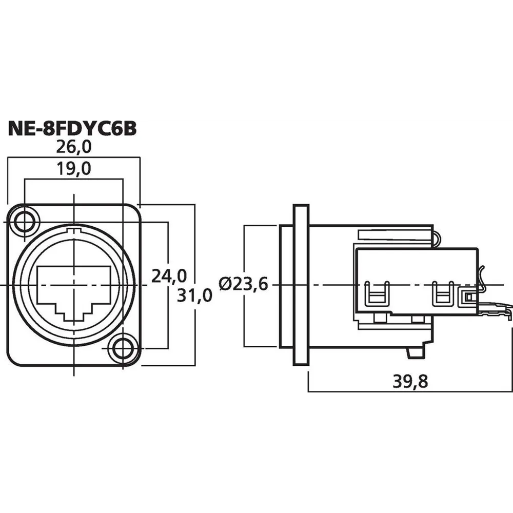 Neutrik CAT6 Einbaubuchse