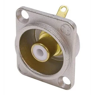 Neutrik Einbaubuchse Cinch D-Serie, nickel, weiss