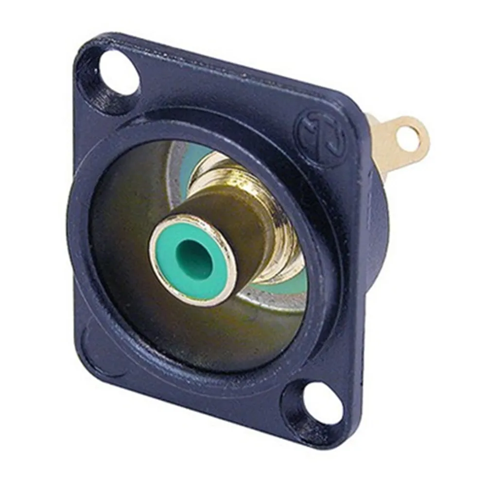 Neutrik Einbaubuchse Cinch D-Serie, schwarz, gruen